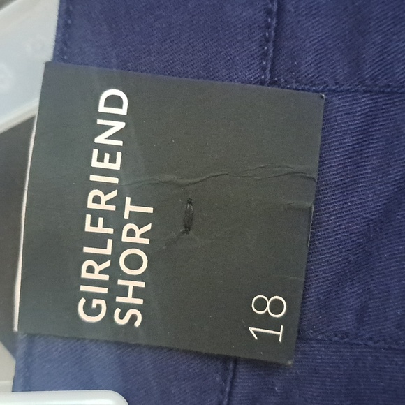 Lane Bryant Girlfriend Ruffled Pocket Shorts #New Navy Blue Sz 18 Inseam 5" - Picture 4 of 5